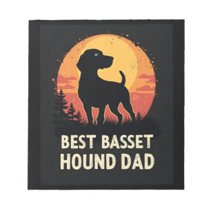 Bester Hundevater Dad - Vintage Basset Hound T-Shi Notizblock