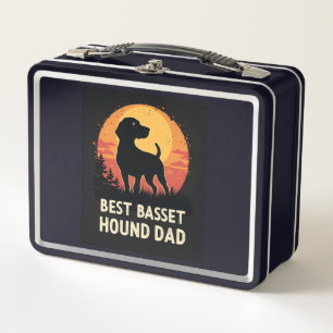 Bester Hundevater Papa - Vintage Basset Hound T-Sh Metall Brotdose