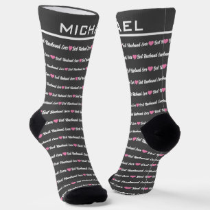 Bester Husband je   Elegant Monogram Socken