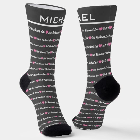 Bester Husband je | Elegant Monogram Socken (Gewinkelt)