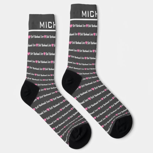 Bester Husband je | Elegant Monogram Socken (Rechts)