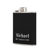 Bester Husband je Monogram Black Flachmann (Links)