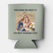 Bester Husband je Personalisiertes Foto Sage Green Dosenkühler (Vorderseite)