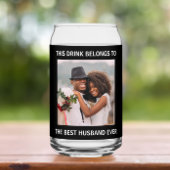 Bester Husband je Personalisiertes Foto Schwarz Dosenglas
