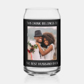 Bester Husband je Personalisiertes Foto Schwarz Dosenglas (Rückseite)
