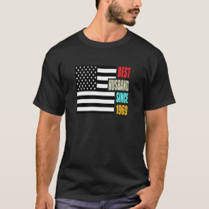 Bester Husband seit 1969 Jubiläum USA Flag Retr T-Shirt