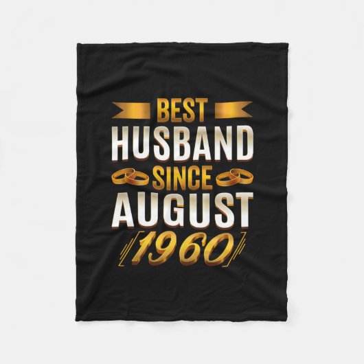 Bester Husband seit August 1960 - Funny 60. Fleecedecke (Vorderseite)