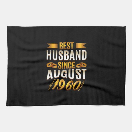 Bester Husband seit August 1960 - Funny 60. Geschirrtuch (Horizontal)