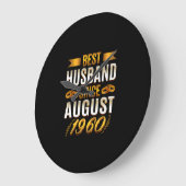 Bester Husband seit August 1960 - Funny 60. Große Wanduhr (Winkel)