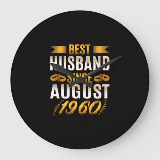 Bester Husband seit August 1960 - Funny 60. Große Wanduhr (Vorderseite)