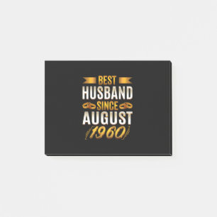 Bester Husband seit August 1960 - Funny 60. Post-it Klebezettel