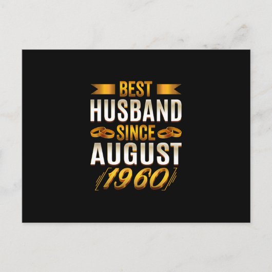 Bester Husband seit August 1960 - Funny 60. Postkarte (Vorderseite)