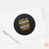 Bester Husband seit August 1960 - Funny 60. Runder Aufkleber (Umschlag)