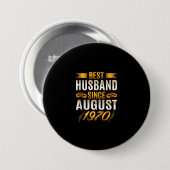 Bester Husband seit August 1970 - Funny 50. Button (Vorne & Hinten)