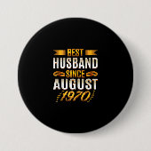 Bester Husband seit August 1970 - Funny 50. Button (Vorderseite)