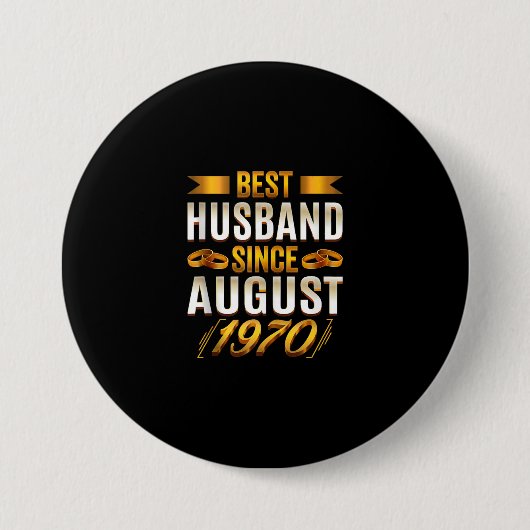 Bester Husband seit August 1970 - Funny 50. Button (Vorderseite)
