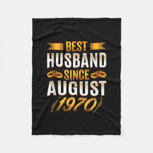 Bester Husband seit August 1970 - Funny 50. Fleecedecke (Vorderseite)