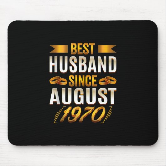 Bester Husband seit August 1970 - Funny 50. Mousepad (Vorne)