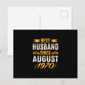 Bester Husband seit August 1970 - Funny 50. Postkarte (Vorne/Hinten)