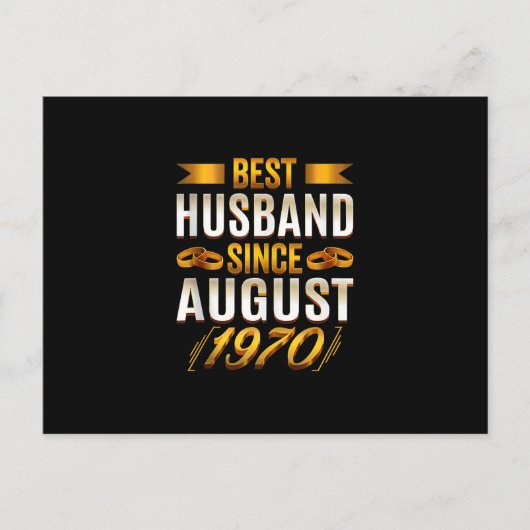 Bester Husband seit August 1970 - Funny 50. Postkarte (Vorderseite)