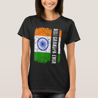 Bester indischer Großvater je Indischer Flaggentag T-Shirt