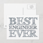 Bester Ingenieur Postkarte (Vorne/Hinten)