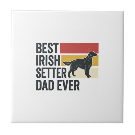 Bester Irischer Setter-Vater Aller Zeiten Vintage- Fliese (Vorderseite)