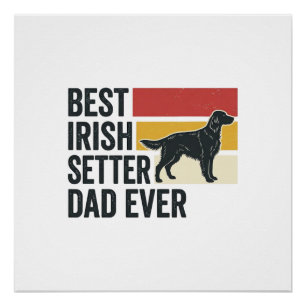 Bester Irischer Setter-Vater Aller Zeiten Vintage- Poster