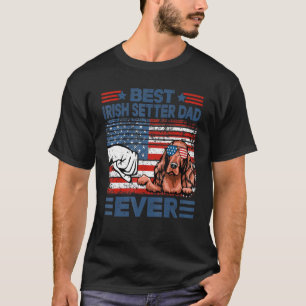 Bester irischer Setter Vater je American Flag Fath T-Shirt