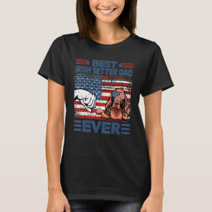 Bester irischer Setter Vater je American Flag Fath T-Shirt