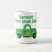 Bester irischer Vater Vintage handbemalter grüner  Kaffeetasse (Mittel)