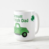 Bester irischer Vater Vintage handbemalter grüner  Kaffeetasse (VorderseiteRechts)