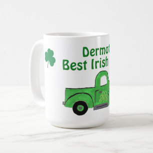 Bester irischer Vater Vintage handbemalter grüner  Kaffeetasse