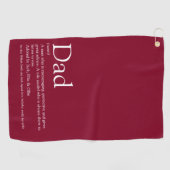 Bester je Vater Daddy Vater Definition Spaß Burgun Golfhandtuch (Horizontal)