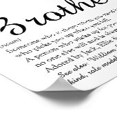 Bester jemals Brother definiert Schwarz und Weiß S Poster (Ecke)