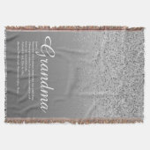 Bester jemals Oma Definition Silver Glitzer Decke (Vorderseite)