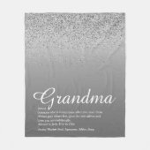 Bester jemals Oma Definition Silver Glitzer Fleecedecke (Vorderseite)