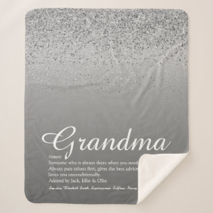 Bester jemals Oma Definition Silver Glitzer Sherpadecke