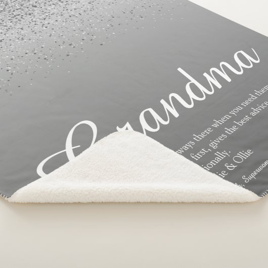 Bester jemals Oma Definition Silver Glitzer Sherpadecke (3/4)