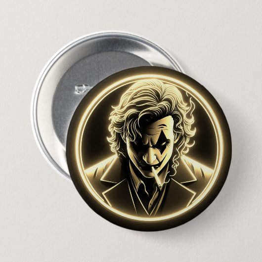 Bester Joker mit gelbem 1-Knopf Button (Vorne & Hinten)
