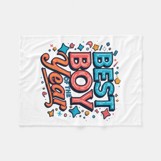 Bester Junge des Jahres Süße Kinder Fleece-Decke Fleecedecke (Vorderseite (Horizontal))
