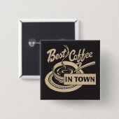 Bester Kaffee der Stadt Button (Vorne & Hinten)