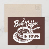 ❝Bester Kaffee der Stadt❞ Postkarte (Vorne/Hinten)