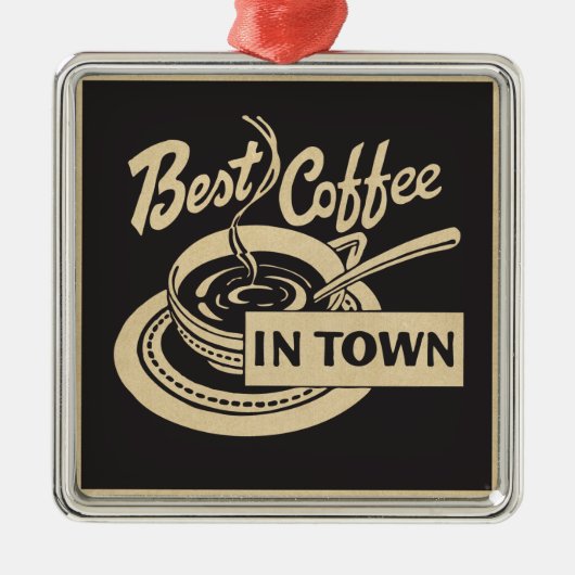 Bester Kaffee der Stadt Silbernes Ornament (Vorne)