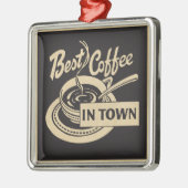 Bester Kaffee der Stadt Silbernes Ornament (Links)
