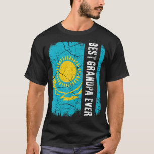Bester kasachischer Großvater je Flagge Vater Kasa T-Shirt