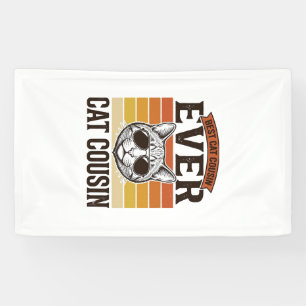 Bester Katzen-Cousin überhaupt Vintage-Katzen-Shir Banner