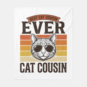 Bester Katzen-Cousin überhaupt Vintage-Katzen-Shir Fleecedecke