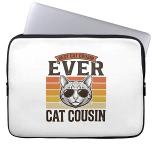 Bester Katzen-Cousin überhaupt Vintage-Katzen-Shir Laptopschutzhülle