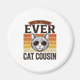 Bester Katzen-Cousin überhaupt Vintage-Katzen-Shir Magnet
